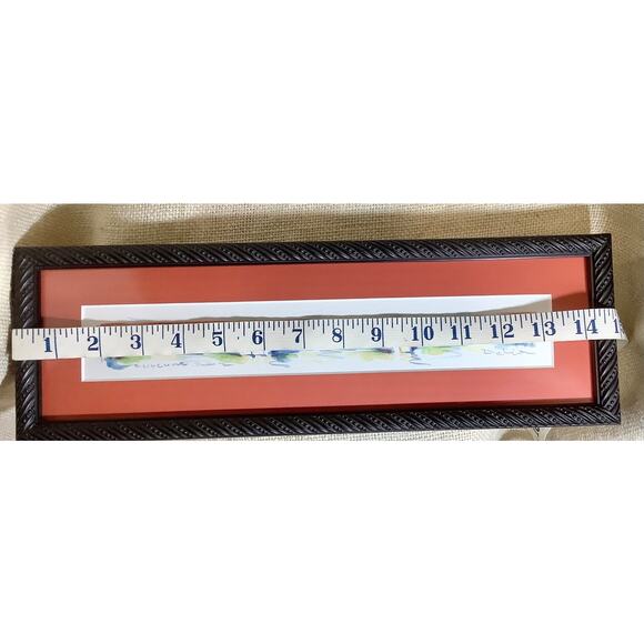 Nice small rectangle village town bridge watercolor painting signed by artist - Picture 5 of 7